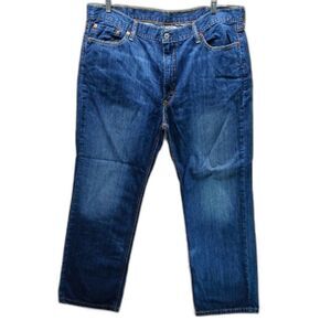 Levi 514 Straight Fit Jeans 5 Pocket Blue Denim Men's 42/30-*Measures 29" Length